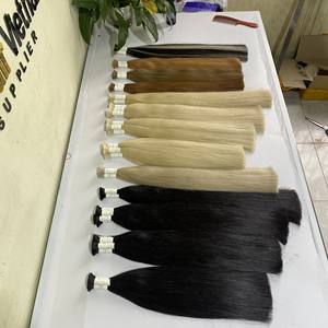 Wholesale Top Quality <b>One</b> Donor Bone Straight Human <b>Hair</b> <b>Extensions</b> Unprocessed Raw Virgin Bulk Human <b>Hair</b> - Product Image 5