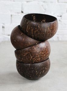 Bols en coquille de noix de coco de haute qualité ensemble de cuillères en bois poli biodégradable naturel écologique pour les fêtes quantité en vrac pas cher - Product Image 5