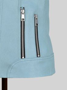 Chaqueta de cuero de vaca con cremallera para mujer, disponible en todos los colores - Product Image 3
