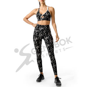 Nueva llegada Sujetador deportivo negro para mujer con impresión de logotipo personalizado Venta al por mayor Gimnasio Fitness Activewear con posición de logotipo frontal - Product Image 6