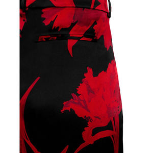 Pantalones de algodón de diseñador de talla grande para mujer, Pantalones estampados personalizados a la moda de primavera, cintura elástica delantera plana, pijama recién llegado - Product Image 4