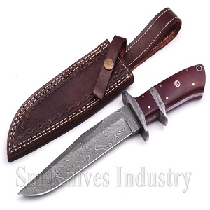 มีดล่าสัตว์ทำมือแบบดั้งเดิม ดามัสกัสคู่ พร้อมปลอกหนัง (Smk1348) - Product Image 6