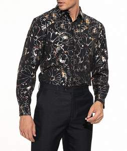 Men's <b>Bamboo</b> <b>Fiber</b> Satin Dress Shirts Solid Color Slim Fit Long Sleeve Stand Collar Anti-Wrinkle Smart Casual Business Style - Product Image 6