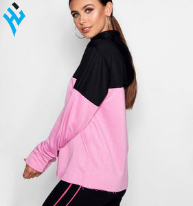 Sudadera con capucha para mujer, de manga larga, con cordón, personalizada, de Color contrastante - Product Image 4