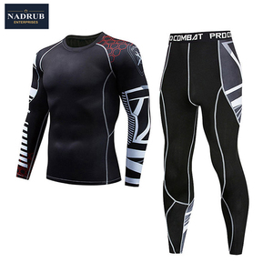 Camisetas de Manga Larga y Pantalones Deportivos de Poliéster/Nylon de Secado Rápido, Sin Costuras, para Hombre - Product Image 5
