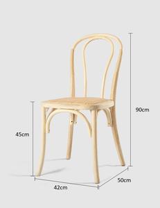 Chaise de salle à manger en bois de hêtre naturel, noir, haute résistance, boucle post-moderne - Product Image 6