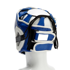 Cowhide Leather Made Customized Head Guards Blue Color Punching Face & Head Safety Plain Original Leather Head Guards - Product Image 5