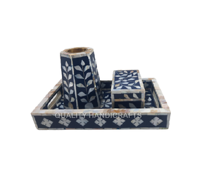 Coffret cadeau Ramadan en bois avec incrustation de nacre, brûleur à bakhoor Mubkhar, plateau, boîte, rose, personnalisable, artisanat indien de qualité - Product Image 3