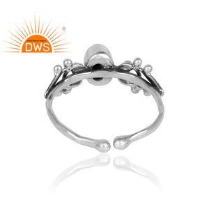 Anillo de piedras preciosas de rutilo negro Natural, joyería de diseño al por mayor, Sortija de plata de ley 925 oxidada, proveedor de joyería - Product Image 3