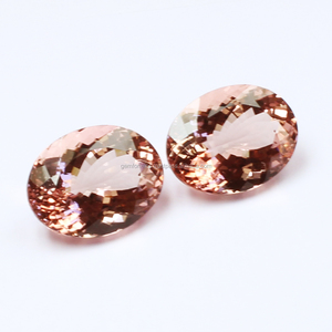 Morganite rose de Madagascar 3A, forme ovale, taille facetée, pierre précieuse semi-précieuse authentique pour la fabrication de bijoux, GEMFORTE INC - Product Image 2
