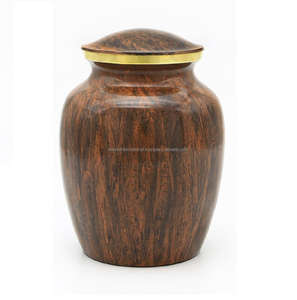 Urnes de crémation en laiton de haute qualité et classiques avec conception de doublure noire et urnes funéraires en métal fini or pour cendres humaines - Product Image 3