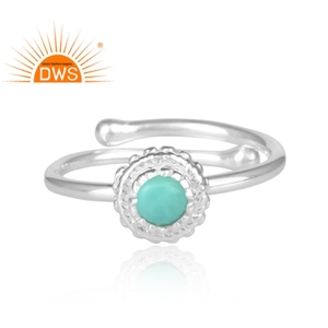 Arizona <b>Turquoise</b> Gemstone Women's <b>Ring</b> Jewelry Supplier Designer Fine Sterling Silver Jewelry Wholesaler - Product Image 2