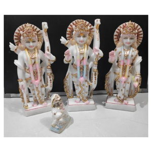 Ram Darbar en marbre, dieu indien, avec statues de Das Hanuman - Product Image 1