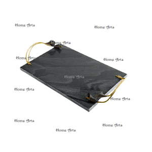Bandeja de Servicio de Alimentos de Mármol de Primera Calidad con Asas de Metal, Tamaño Personalizado, Vajilla, Bandeja de Servicio de Alimentos en India - Product Image 3