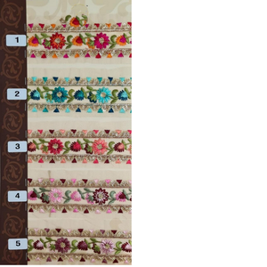 Cintas florales bordadas en Bonitos colores brillantes, adecuado para embalaje de regalo y embellecedor, tiendas de suministros - Product Image 1