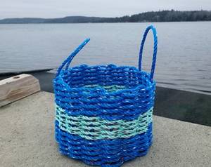 Cesta de almacenamiento de frutas y verduras, creativa, hecha a mano con cuerdas de plástico multicolor, nuevo diseño - Product Image 4