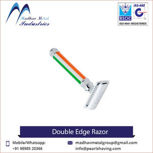 Rasoir de sécurité à double tranchant avec manche en laiton et lames en acier inoxydable, qualité supérieure, origine Gujarati, pour hommes - Product Image 2