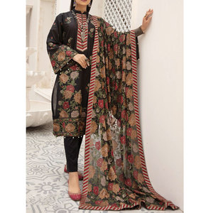 Traje de 3 Piezas con Estampado de Césped, Shalwar Kameez Pakistaní, Ropa Bordada Pakistaní de Marca Original, Colección de Diseñador - Product Image 5