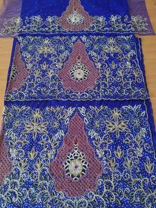 100%, bordado a mano con cuentas, tela de seda Africana George con cuentas pesadas para mujer, ropa de estilo Rajgadhia, estampado africano - Product Image 2