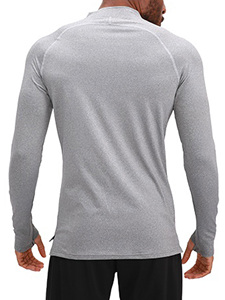 <b>Mens</b> Quick Dry 1/4 Zip Compression Shirts with Thumb Holes <b>Base</b> <b>Layer</b> Long Sleeves Moisture Wicking Athletic Tee Active Wear - Product Image 6