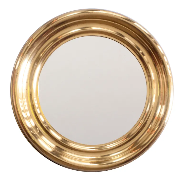 Espejo de pared decorativo de Metal con marco redondeado moderno de grado dorado de Metal de alta calidad para maquillaje
