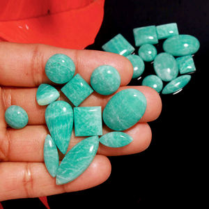 Cabochons ovales en pierre précieuse naturelle, boucles d'oreilles en amazonite brute, gros pierre précieuse - Product Image 6