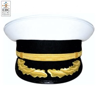 Sombrero de gorras de pico de uniforme negro liso Sombreros de uniforme OEM para sombrero plano de capitán de cabina de conductor