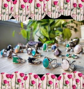 อัญมณีควอทซ์สีฟ้า925แหวนเงินเครื่องประดับเงินสเตอร์ลิงทำด้วยมือสุดฮิตเครื่องประดับฤดูร้อน - Product Image 1