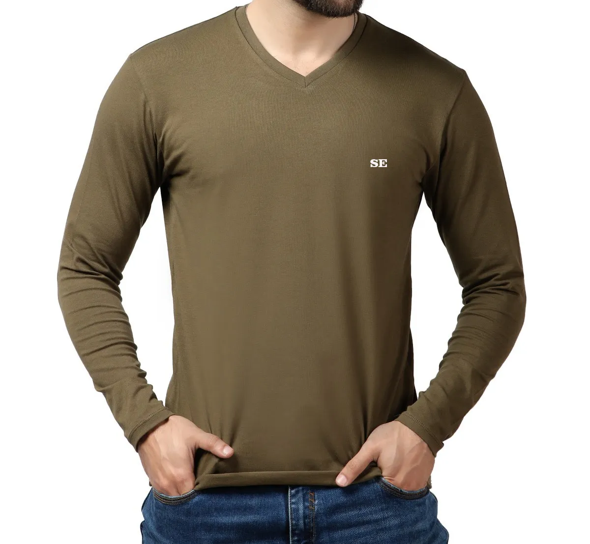 T-shirt manches courtes col en v pour hommes, décontracté, nouveauté,