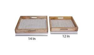 Ensemble de plateaux en bois de manguier Nouvelle arrivée Plateau de service de cuisine avec finition naturelle et bords lisses fabriqués à la main - Product Image 4