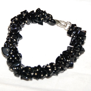 Wholesale Healing <b>Crystal</b> Black Agate Chips <b>Bracelets</b> - Product Image 1