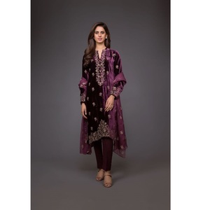 ชุดเดรสงานปาร์ตี้3ชิ้นสีน้ำตาลมหัศจรรย์,ชุดสูทปากีสถานสำหรับสุภาพสตรีชุดฤดูร้อนและฤดูหนาวแบบอินเดีย - Product Image 2