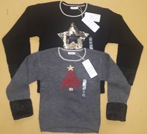 เสื้อสเวตเตอร์แขนยาวสำหรับวัยรุ่นหญิง แบรนด์แท้ คอลเลคชั่นฤดูหนาว สไตล์ลำลอง สวยหรู - Product Image 1