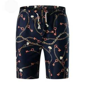 ชุดเซ็ตผู้ชาย ฤดูใบไม้ผลิ/ฤดูร้อน ไซส์ใหญ่ สองชิ้น ผ้าฝ้ายระบายอากาศ พิมพ์ลายสไตล์พังก์ เสื้อโปโลและกางเกงขาสั้น - Product Image 5