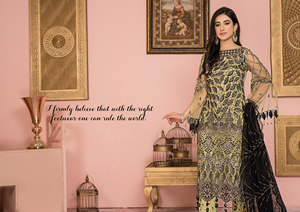 Diseño de lino pakistaní para mujer Shalwar Kameez Material de gasa para mujer Salwar Kameez Ropa india y pakistaní - Product Image 2