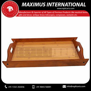 Bandeja de Servir de Madera Hecha a Mano Maximus International con Asas Recortadas, Paquete de Varias Piezas |   Organizador de Mesa Premium para Decoración - Product Image 6