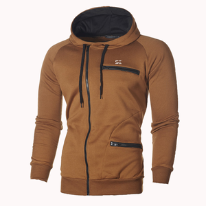 Sudadera con capucha de algodón para hombre, ropa de calle de alta calidad, con logotipo bordado personalizado, doble cremallera - Product Image 6