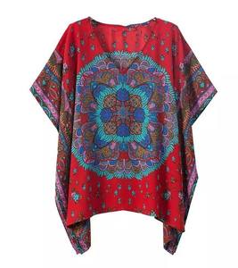 T-shirt en coton tissé décontracté pour femme, écologique, anti-boulochage, anti-rétrécissement, confortable et respirant, design ultra moderne imprimé - Product Image 3