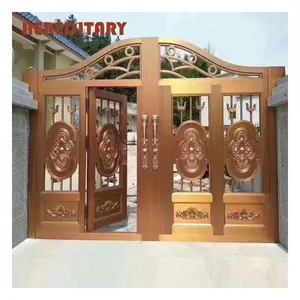 Роскошные Бронзовые ворота для двора современный дизайн медные главные ворота