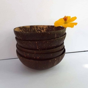 ได้รับการออกแบบ CRAVED กะลามะพร้าวชามสลัดสมูทตี้ชามด้วยช้อนไม้มีดส้อมจากเวียดนาม - Product Image 4