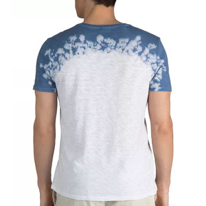 Camiseta blanca con cuello redondo, teñida, de algodón puro, oferta de verano OEM. - Product Image 4