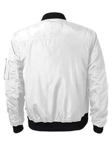 Slim diseño personalizado de los hombres de blanco bombardero chaqueta en Pakistán Sialkot - Product Image 5
