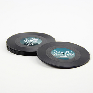 Sous-verres personnalisés créatifs en vinyle noir rétro vintage <span class=keywords><strong>pour</strong></span> décoration intérieure, sous-verres <span class=keywords><strong>pour</strong></span> <span class=keywords><strong>CD</strong></span>, tapis, sous-verres <span class=keywords><strong>pour</strong></span> tasses - Product Image 1