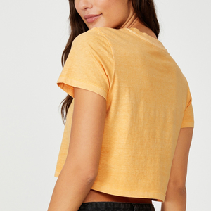 Collection été OEM, t-shirt court et ajusté, style populaire 2021, 100% coton, pour femmes - Product Image 3