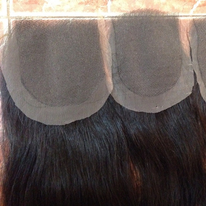 Fermeture de cheveux humains 4 "* 3.5" dentelle droite Remy Vietnam couleur naturelle partie centrale cheveux humains cheveux vietnamiens bruts - Product Image 1