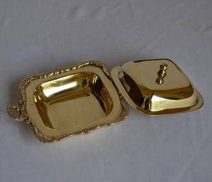 Plateau et plateaux de service carrés en laiton avec miroir Design de luxe moderne poli pour la maison et la cuisine - Product Image 4