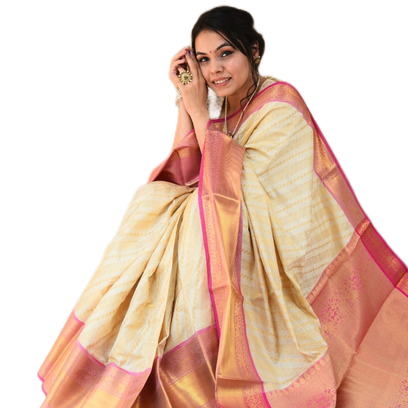 Kanchipuram Silk Saree: Handloom Weave, Rich Zari Pallu & Border by LAMOUNT SUPPLIER LLP