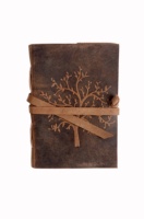 Diario de Cuero Genuino Vintage A5 con Grabado del Árbol de la Vida Celta, Tapa Blanda, Encuadernación Térmica, Personalizable, con Papel de Borde Rústico
