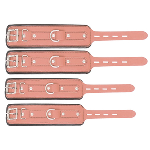 Juego de puños de tobillo de muñeca de cuero de vaca natural auténtico de Migros, 4 piezas, suministro sanitario acolchado con bloqueo - Product Image 3