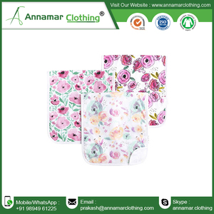 100% mousseline biologique extra douce absorbante 2 couches bavoirs en tissu de gaze 160 gsm impression personnalisée sur un côté et dos de couleur unie - Product Image 4